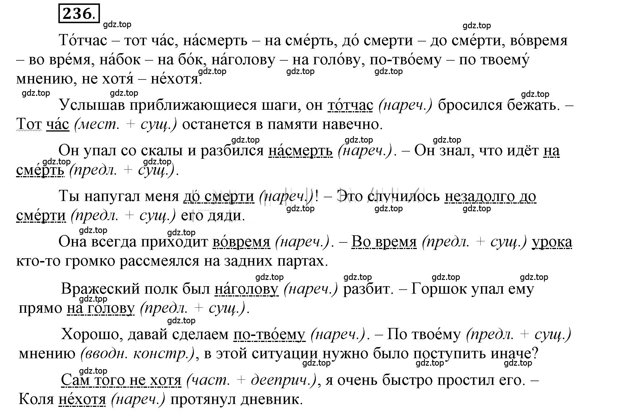 Решение 2. номер 236 (страница 171) гдз по русскому языку 6 класс Быстрова, Кибирева, учебник 2 часть