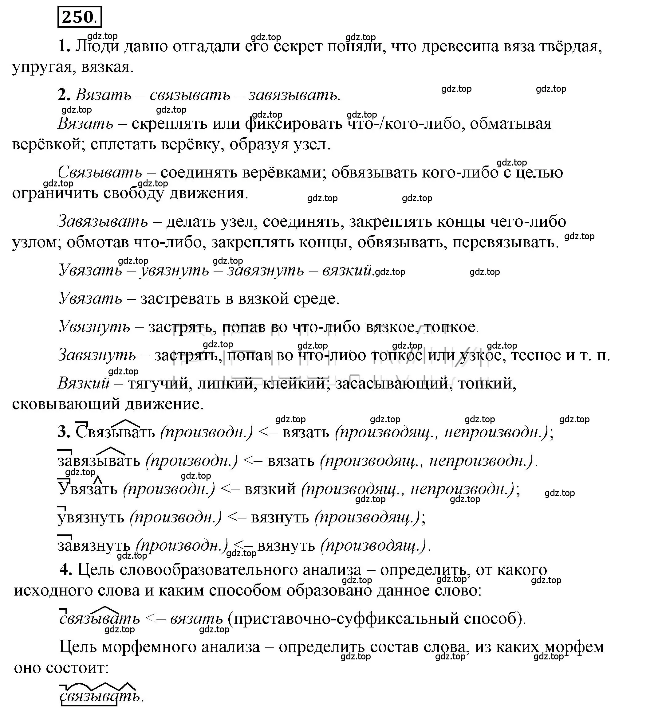 Решение 2. номер 250 (страница 180) гдз по русскому языку 6 класс Быстрова, Кибирева, учебник 2 часть