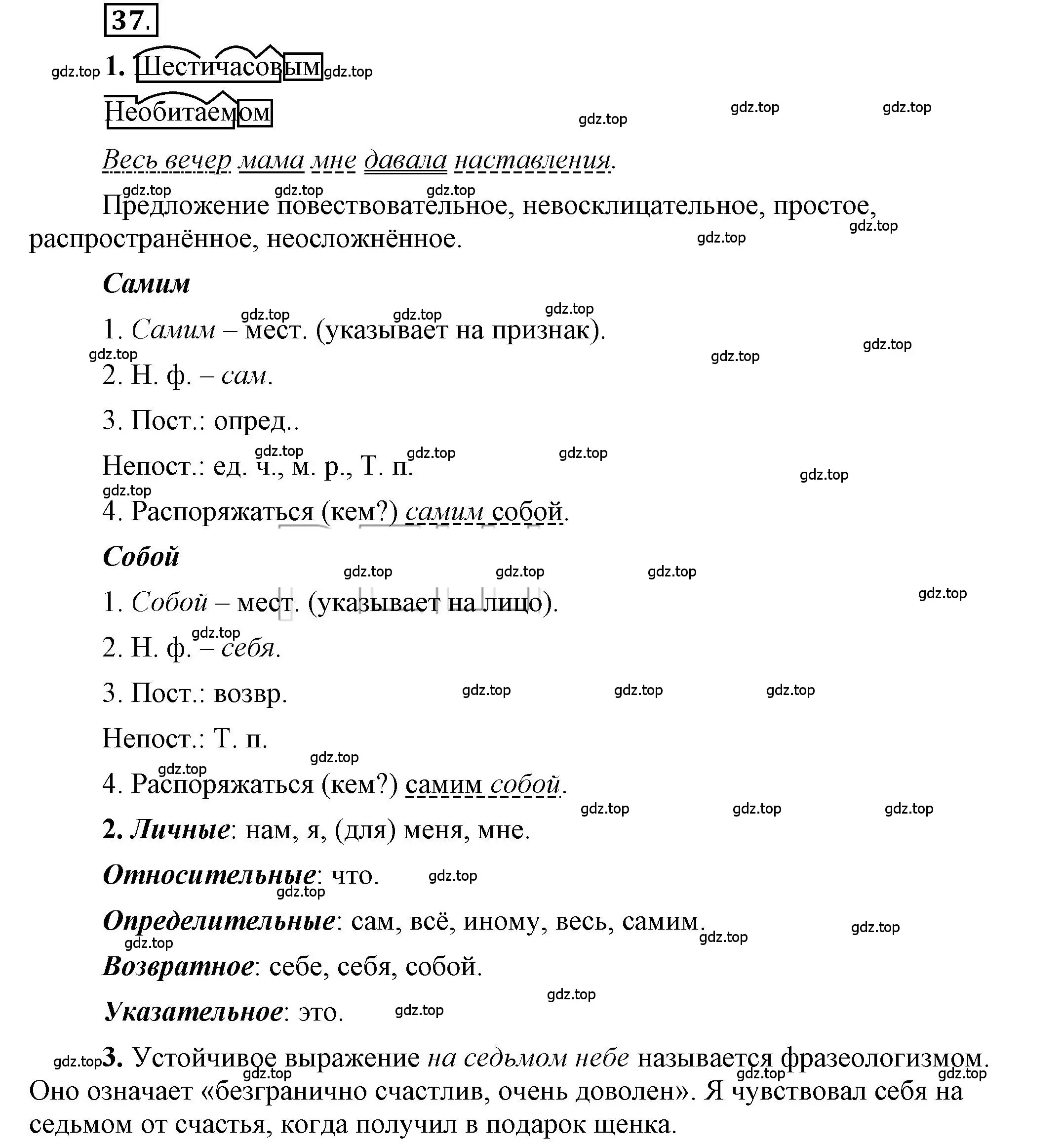 Решение 2. номер 37 (страница 33) гдз по русскому языку 6 класс Быстрова, Кибирева, учебник 2 часть