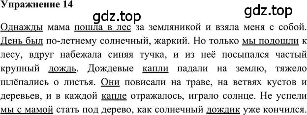 Решение 3. номер 14 (страница 15) гдз по русскому языку 6 класс Быстрова, Кибирева, учебник 1 часть