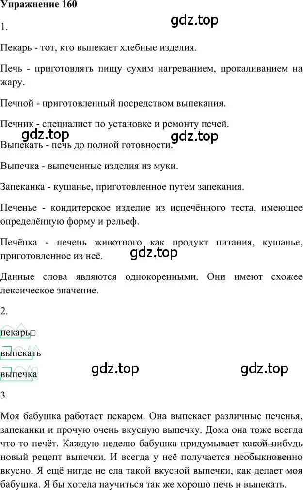 Решение 3. номер 160 (страница 142) гдз по русскому языку 6 класс Быстрова, Кибирева, учебник 1 часть