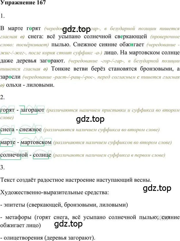 Решение 3. номер 167 (страница 145) гдз по русскому языку 6 класс Быстрова, Кибирева, учебник 1 часть