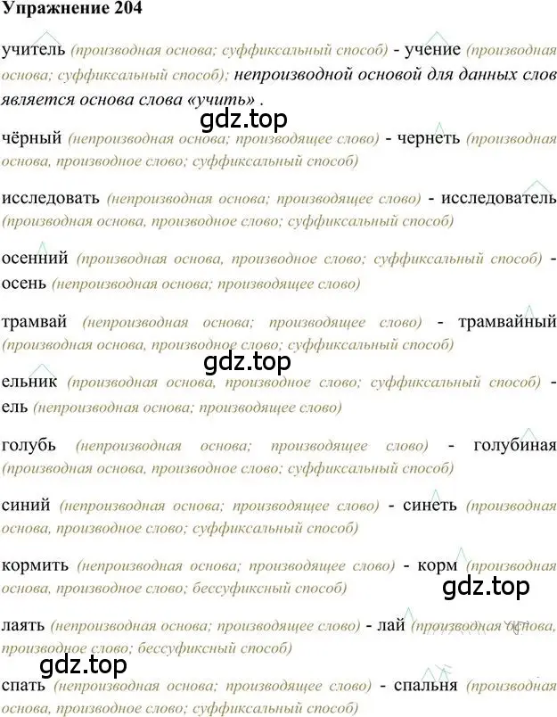 Решение 3. номер 204 (страница 165) гдз по русскому языку 6 класс Быстрова, Кибирева, учебник 1 часть