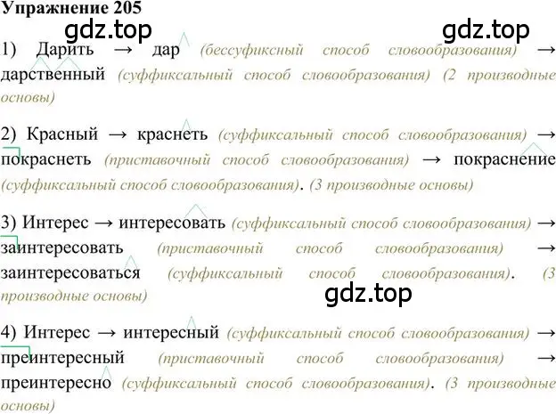 Решение 3. номер 205 (страница 166) гдз по русскому языку 6 класс Быстрова, Кибирева, учебник 1 часть