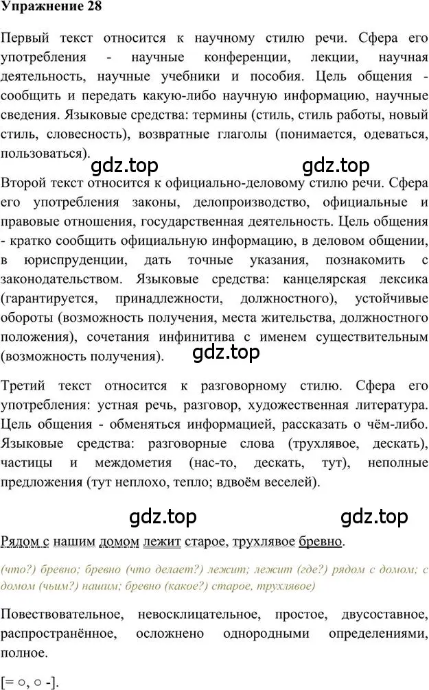 Решение 3. номер 28 (страница 32) гдз по русскому языку 6 класс Быстрова, Кибирева, учебник 1 часть