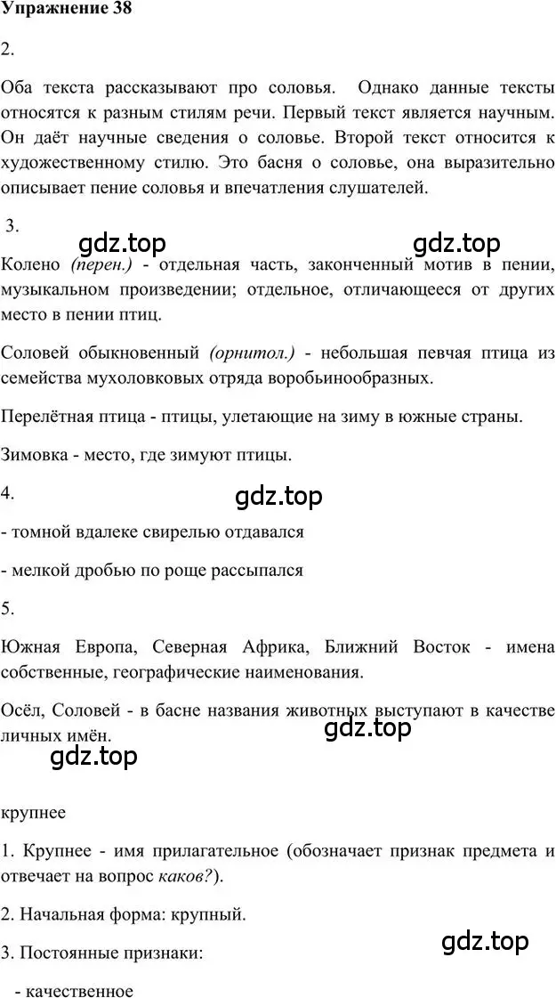 Решение 3. номер 38 (страница 45) гдз по русскому языку 6 класс Быстрова, Кибирева, учебник 1 часть