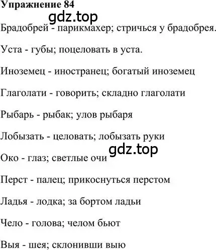 Решение 3. номер 84 (страница 87) гдз по русскому языку 6 класс Быстрова, Кибирева, учебник 1 часть