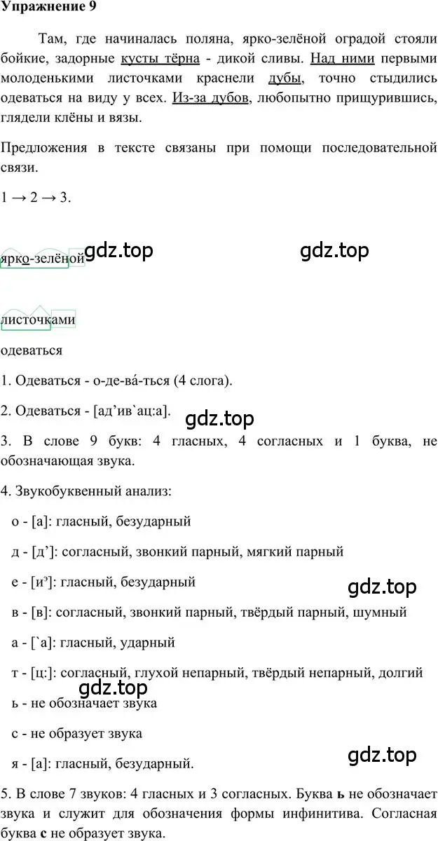 Решение 3. номер 9 (страница 12) гдз по русскому языку 6 класс Быстрова, Кибирева, учебник 1 часть