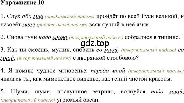 Решение 3. номер 10 (страница 15) гдз по русскому языку 6 класс Быстрова, Кибирева, учебник 2 часть