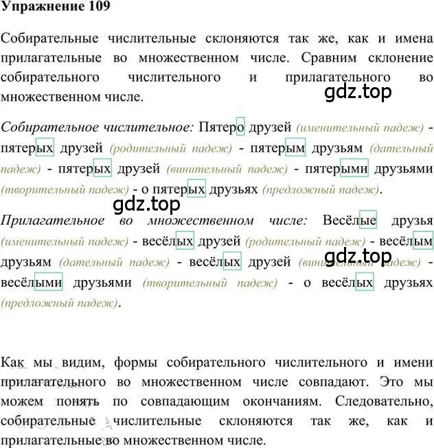 Решение 3. номер 109 (страница 84) гдз по русскому языку 6 класс Быстрова, Кибирева, учебник 2 часть