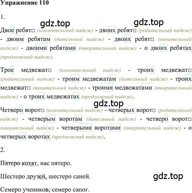 Решение 3. номер 110 (страница 84) гдз по русскому языку 6 класс Быстрова, Кибирева, учебник 2 часть