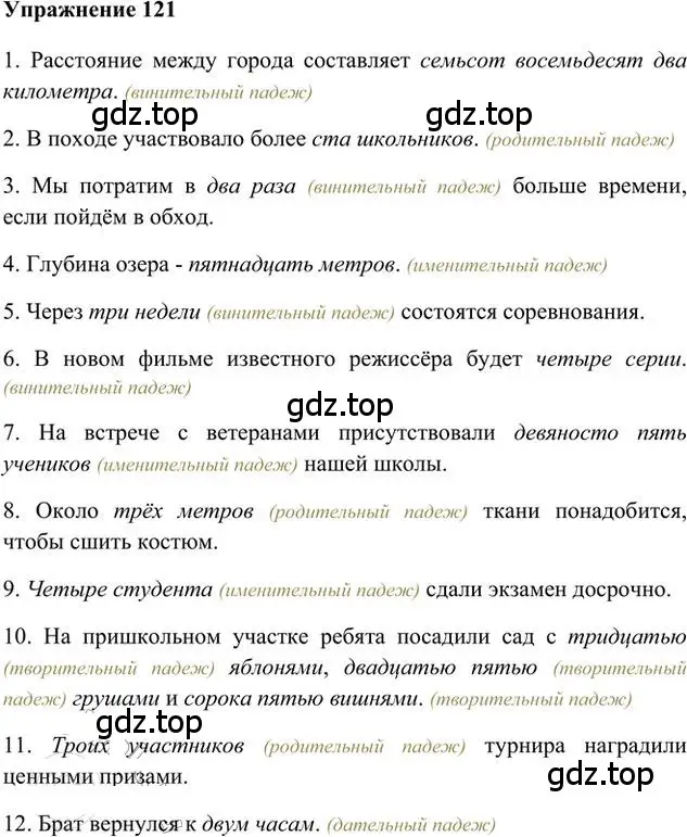 Решение 3. номер 121 (страница 95) гдз по русскому языку 6 класс Быстрова, Кибирева, учебник 2 часть