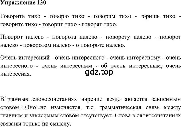 Решение 3. номер 130 (страница 105) гдз по русскому языку 6 класс Быстрова, Кибирева, учебник 2 часть