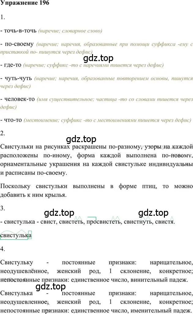 Решение 3. номер 196 (страница 149) гдз по русскому языку 6 класс Быстрова, Кибирева, учебник 2 часть
