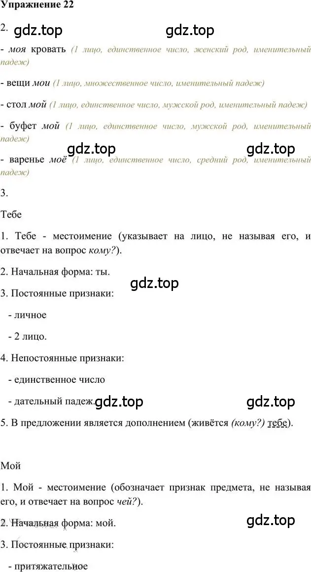 Решение 3. номер 22 (страница 21) гдз по русскому языку 6 класс Быстрова, Кибирева, учебник 2 часть