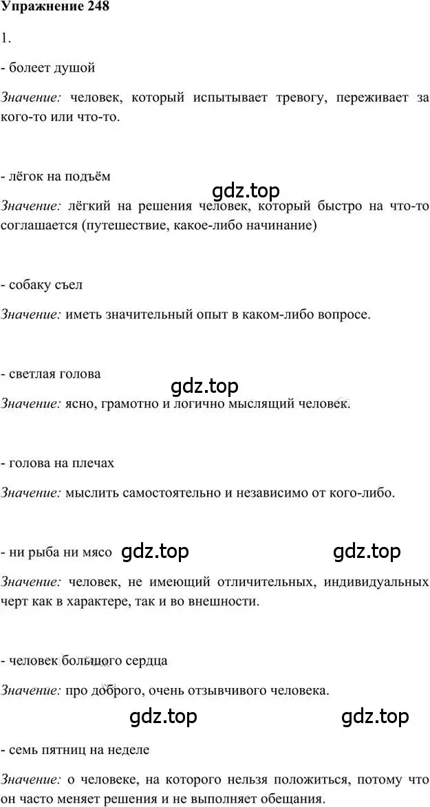 Решение 3. номер 248 (страница 180) гдз по русскому языку 6 класс Быстрова, Кибирева, учебник 2 часть