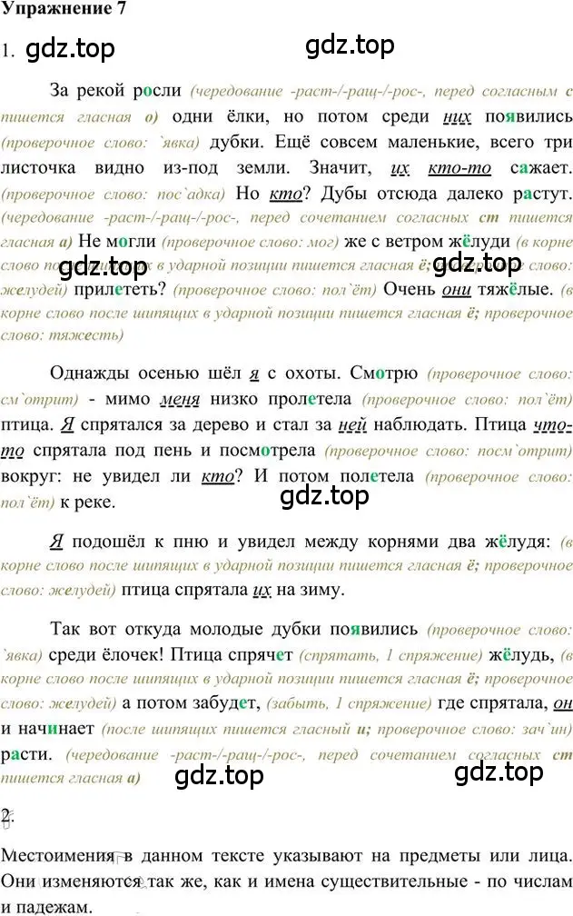 Решение 3. номер 7 (страница 9) гдз по русскому языку 6 класс Быстрова, Кибирева, учебник 2 часть