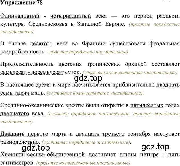 Решение 3. номер 78 (страница 64) гдз по русскому языку 6 класс Быстрова, Кибирева, учебник 2 часть