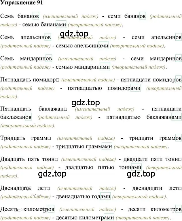 Решение 3. номер 91 (страница 74) гдз по русскому языку 6 класс Быстрова, Кибирева, учебник 2 часть