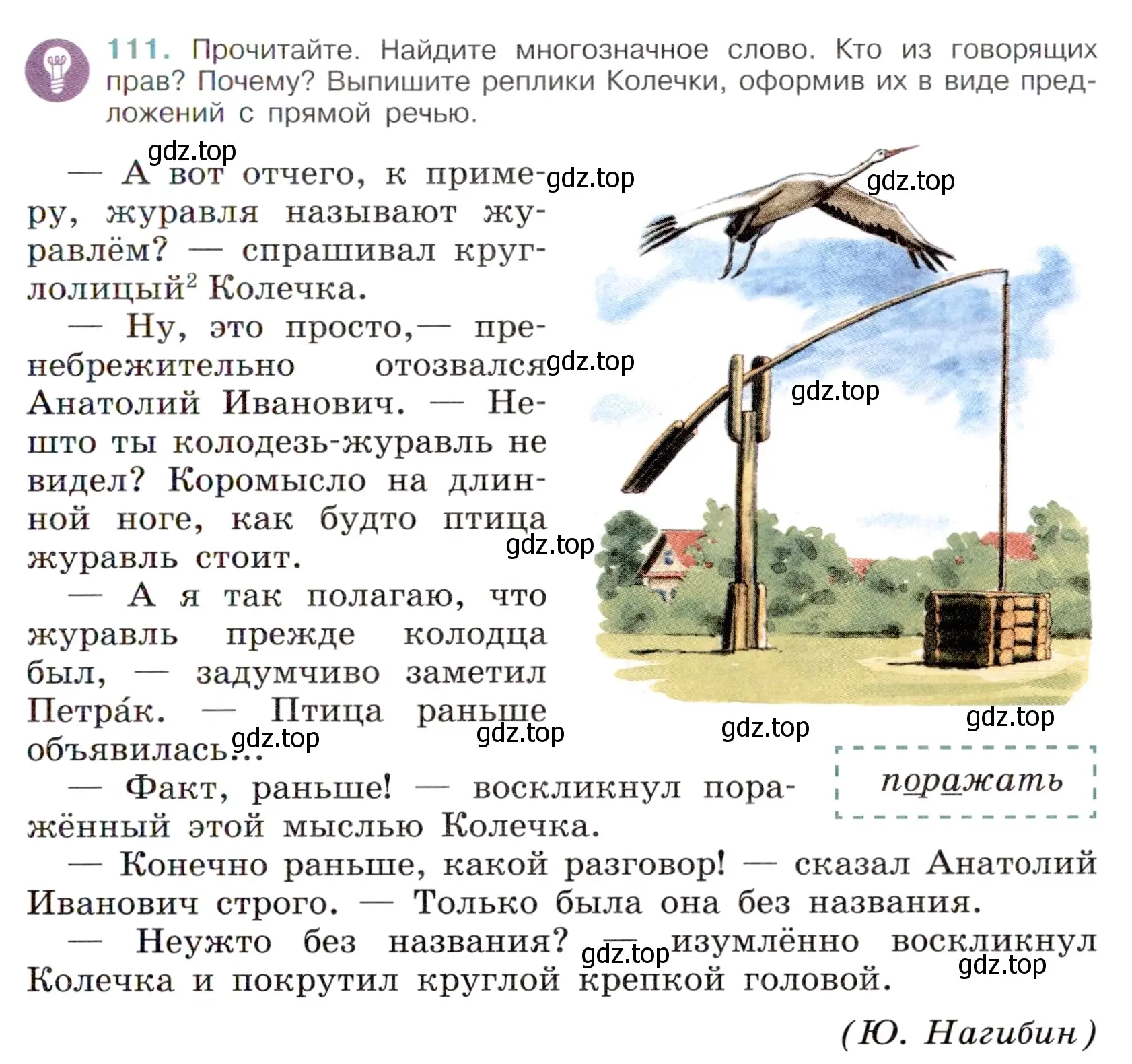 Условие номер 111 (страница 55) гдз по русскому языку 6 класс Баранов, Ладыженская, учебник 1 часть