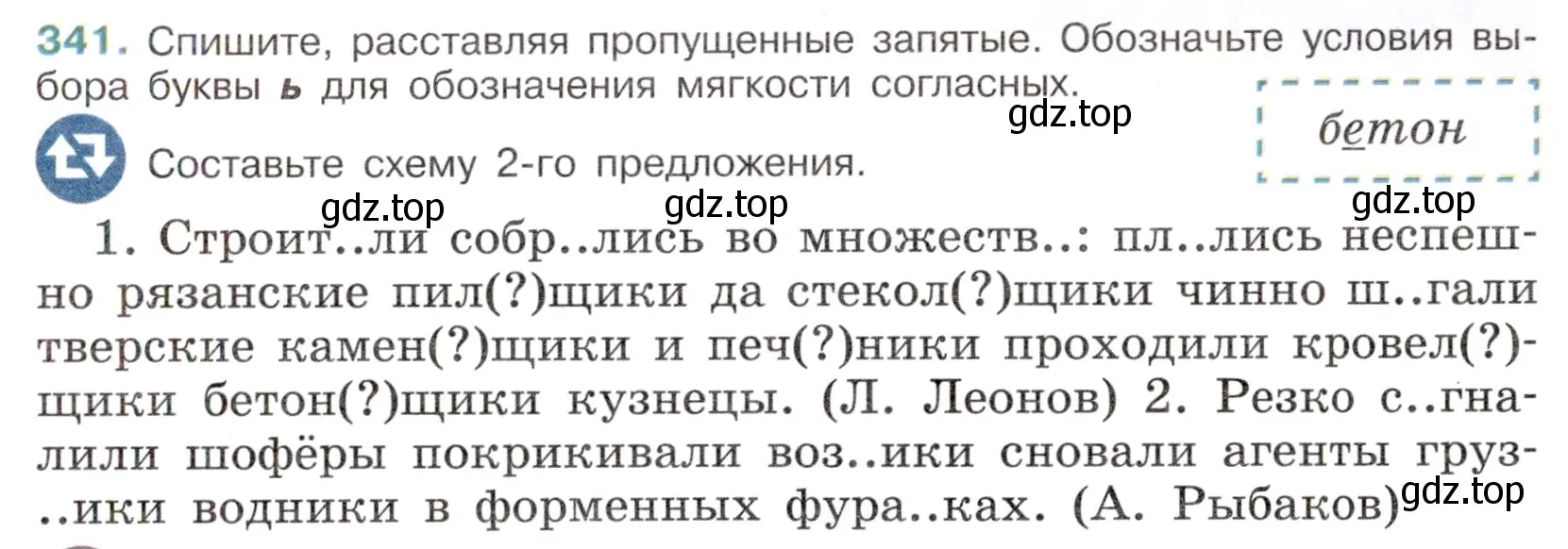 Условие номер 341 (страница 159) гдз по русскому языку 6 класс Баранов, Ладыженская, учебник 1 часть