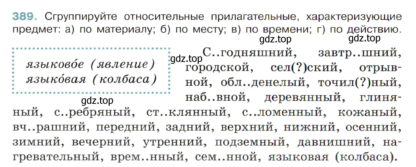 Условие номер 389 (страница 18) гдз по русскому языку 6 класс Баранов, Ладыженская, учебник 2 часть