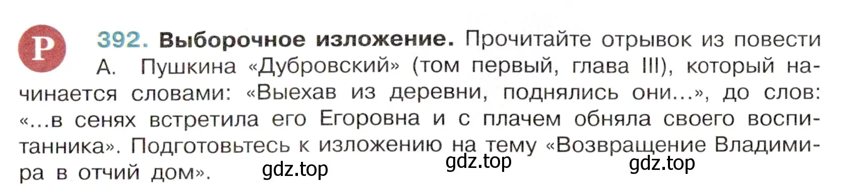 Условие номер 392 (страница 19) гдз по русскому языку 6 класс Баранов, Ладыженская, учебник 2 часть