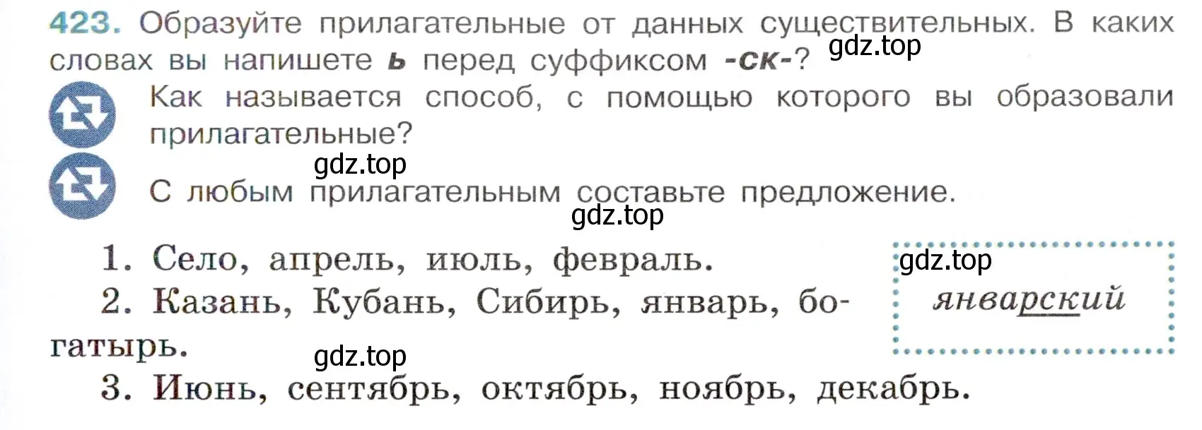 Условие номер 423 (страница 35) гдз по русскому языку 6 класс Баранов, Ладыженская, учебник 2 часть