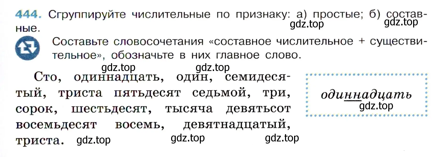 Условие номер 444 (страница 47) гдз по русскому языку 6 класс Баранов, Ладыженская, учебник 2 часть