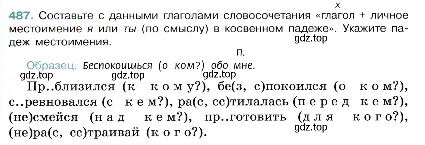 Условие номер 487 (страница 69) гдз по русскому языку 6 класс Баранов, Ладыженская, учебник 2 часть