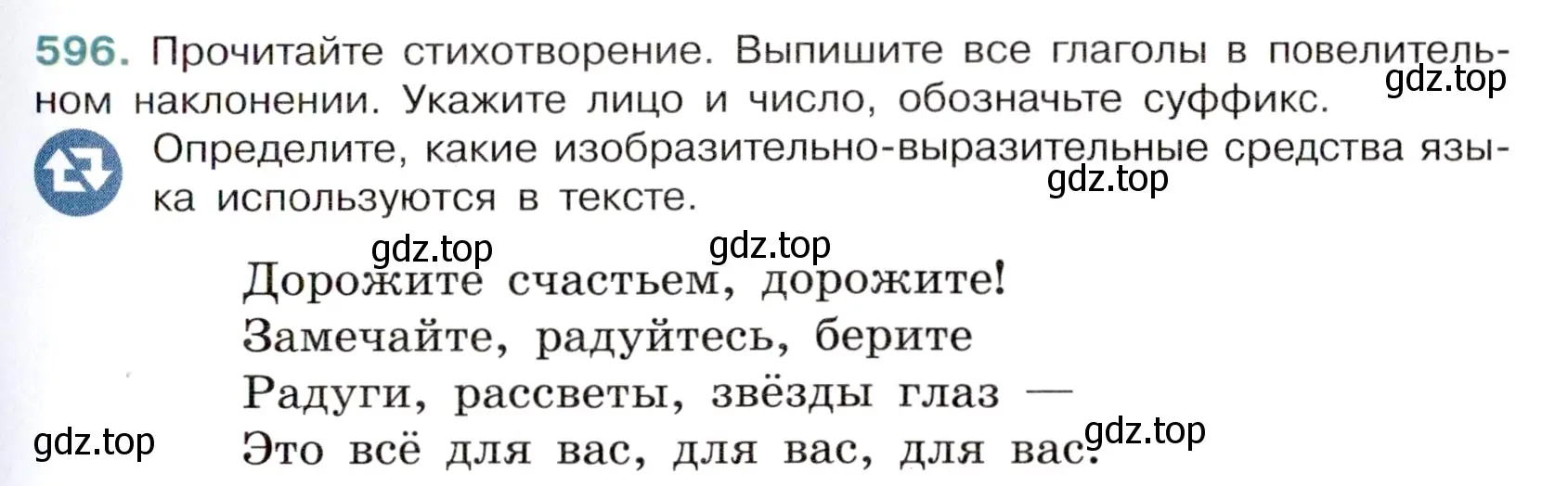 Условие номер 596 (страница 125) гдз по русскому языку 6 класс Баранов, Ладыженская, учебник 2 часть