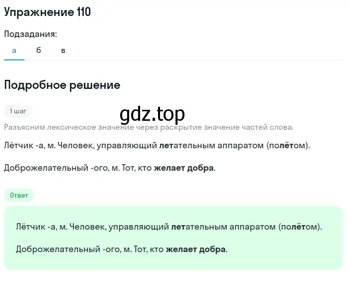 Решение номер 110 (страница 54) гдз по русскому языку 6 класс Баранов, Ладыженская, учебник 1 часть