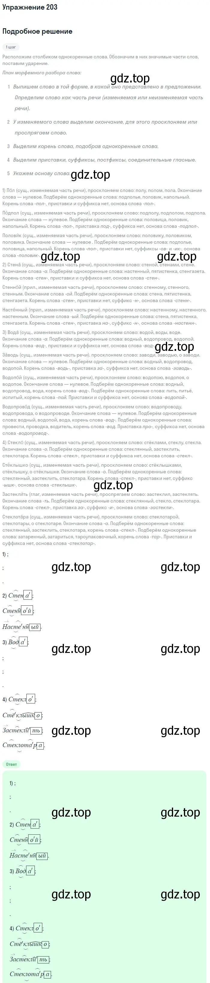 Решение номер 203 (страница 100) гдз по русскому языку 6 класс Баранов, Ладыженская, учебник 1 часть