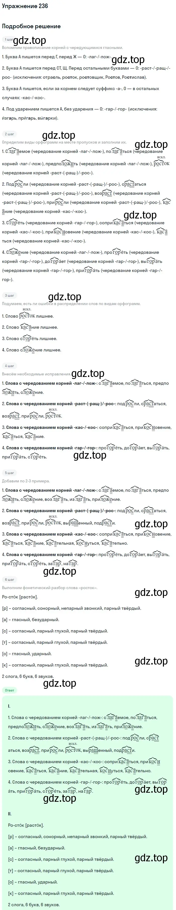 Решение номер 236 (страница 117) гдз по русскому языку 6 класс Баранов, Ладыженская, учебник 1 часть