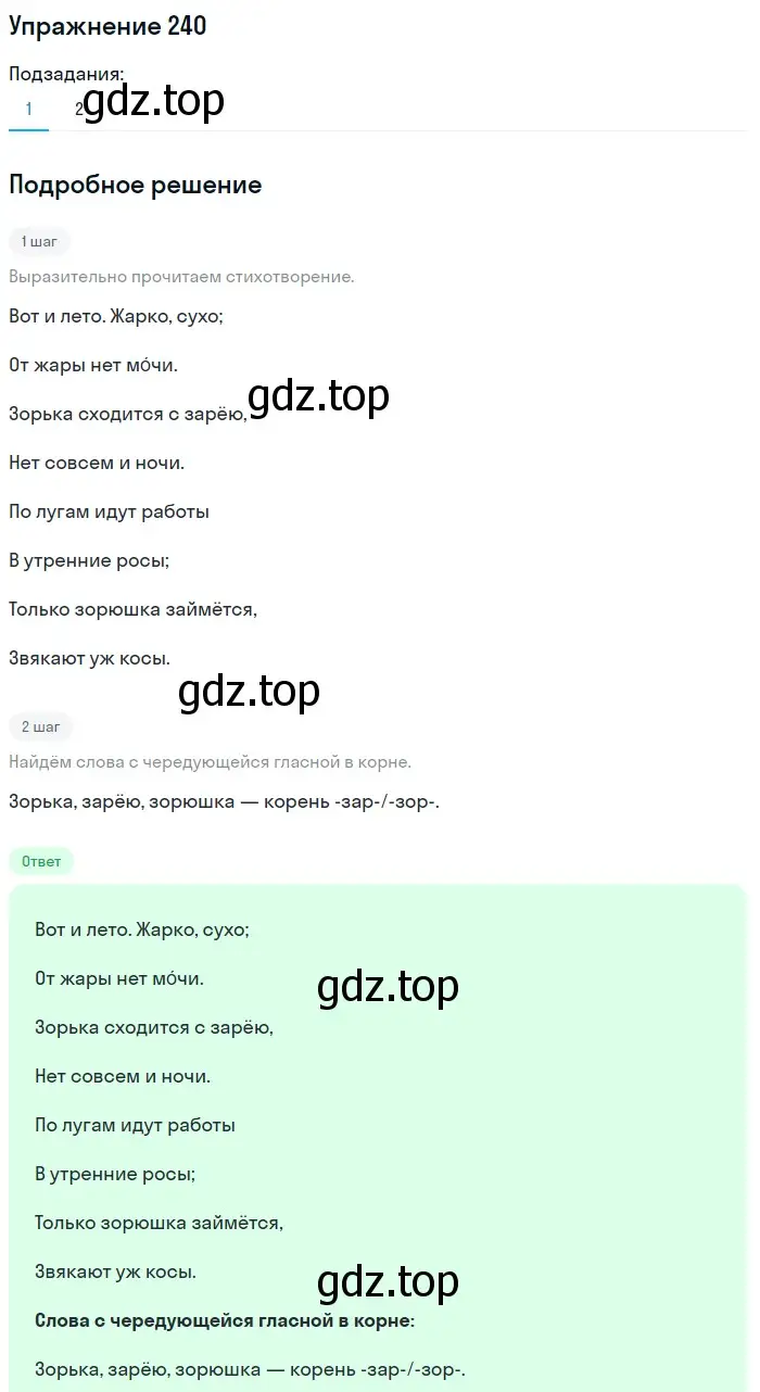 Решение номер 240 (страница 118) гдз по русскому языку 6 класс Баранов, Ладыженская, учебник 1 часть