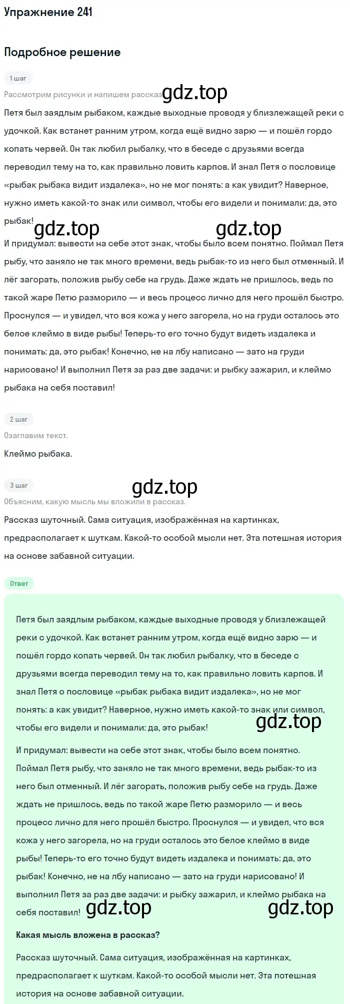 Решение номер 241 (страница 119) гдз по русскому языку 6 класс Баранов, Ладыженская, учебник 1 часть