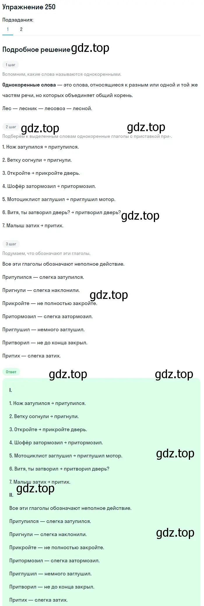 Решение номер 250 (страница 123) гдз по русскому языку 6 класс Баранов, Ладыженская, учебник 1 часть