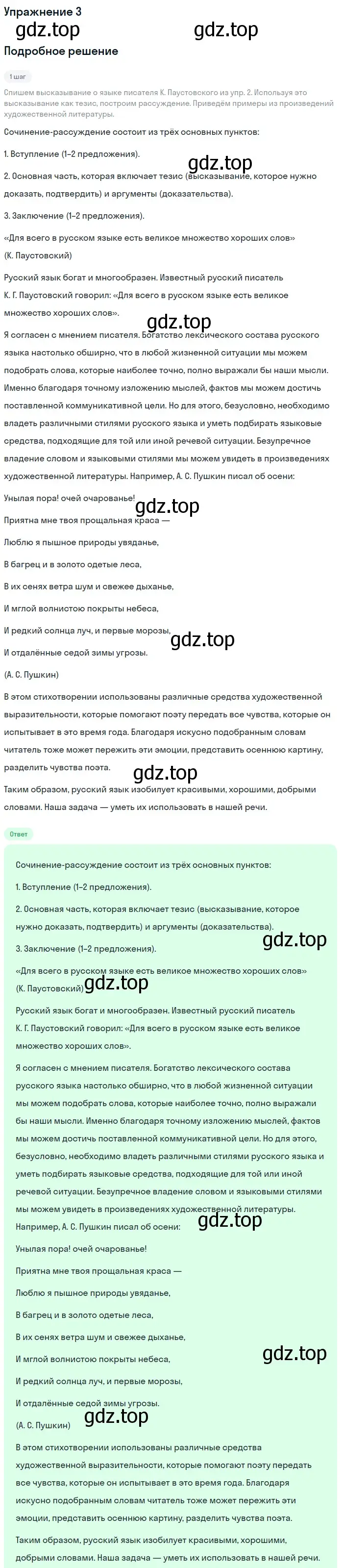 Решение номер 3 (страница 5) гдз по русскому языку 6 класс Баранов, Ладыженская, учебник 1 часть