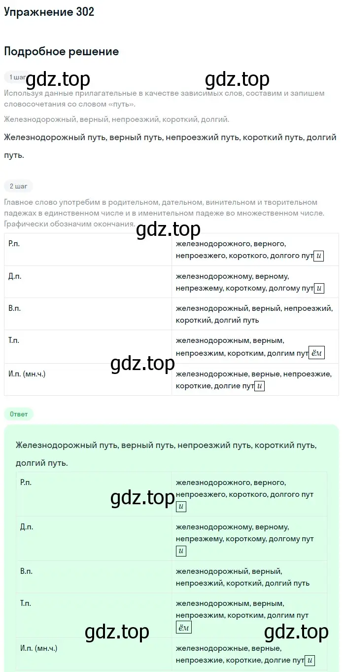 Решение номер 302 (страница 143) гдз по русскому языку 6 класс Баранов, Ладыженская, учебник 1 часть