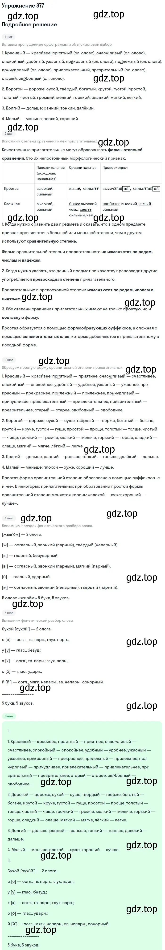 Решение номер 377 (страница 11) гдз по русскому языку 6 класс Баранов, Ладыженская, учебник 2 часть