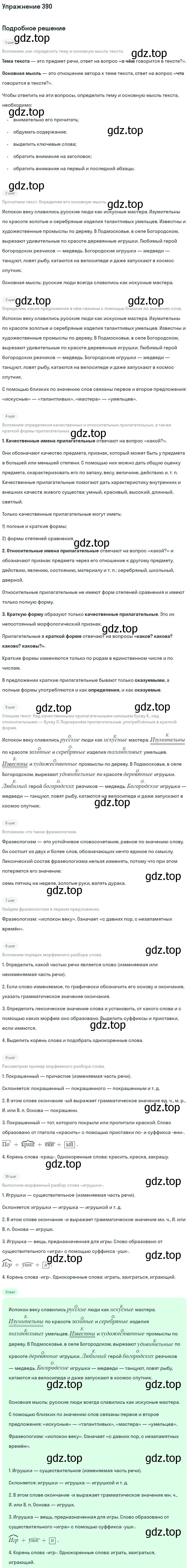 Решение номер 390 (страница 18) гдз по русскому языку 6 класс Баранов, Ладыженская, учебник 2 часть