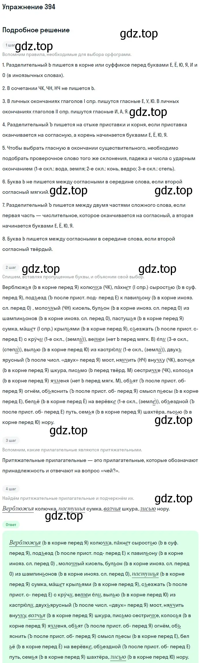 Решение номер 394 (страница 21) гдз по русскому языку 6 класс Баранов, Ладыженская, учебник 2 часть