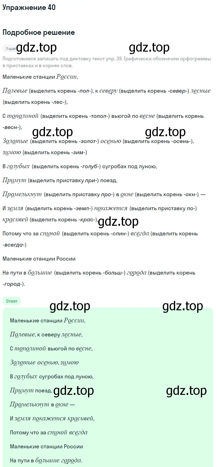 Решение номер 40 (страница 20) гдз по русскому языку 6 класс Баранов, Ладыженская, учебник 1 часть