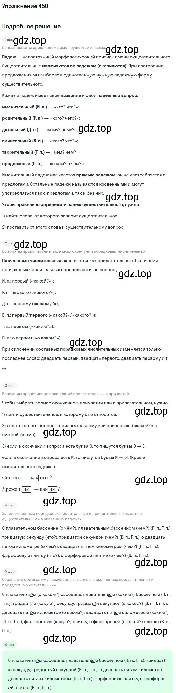 Решение номер 450 (страница 50) гдз по русскому языку 6 класс Баранов, Ладыженская, учебник 2 часть