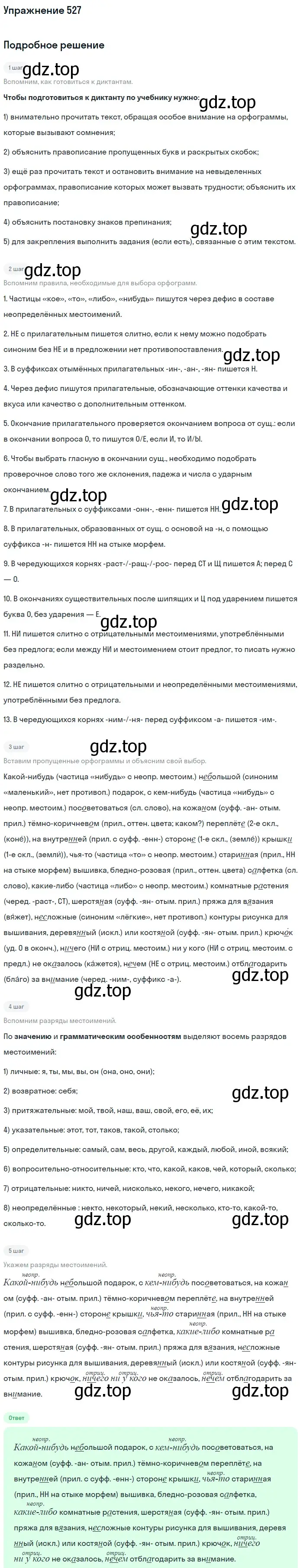 Решение номер 527 (страница 90) гдз по русскому языку 6 класс Баранов, Ладыженская, учебник 2 часть