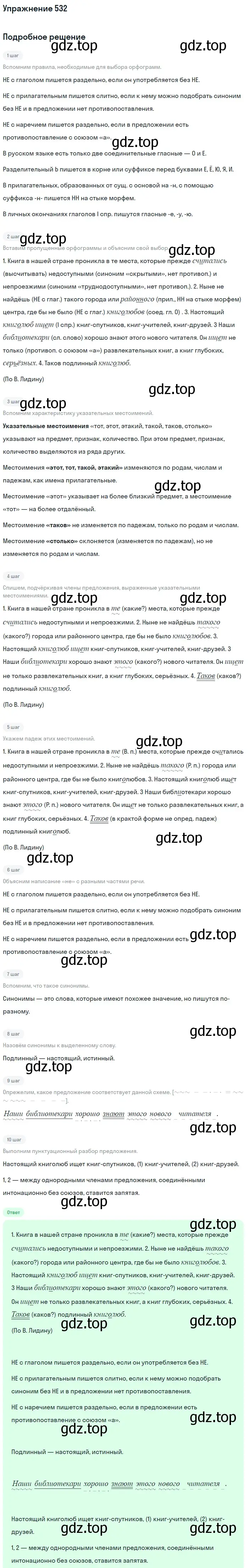 Решение номер 532 (страница 92) гдз по русскому языку 6 класс Баранов, Ладыженская, учебник 2 часть