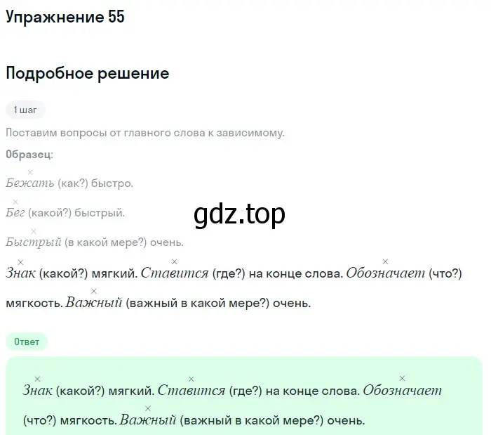 Решение номер 55 (страница 27) гдз по русскому языку 6 класс Баранов, Ладыженская, учебник 1 часть