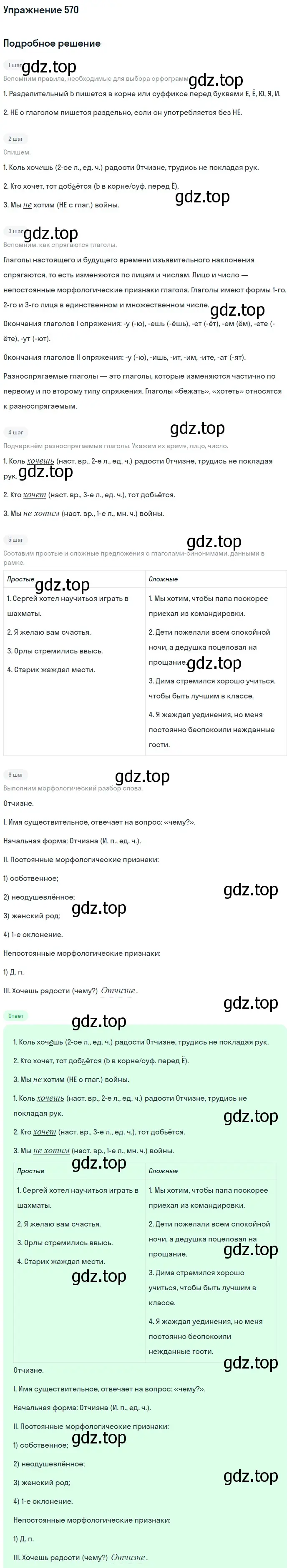 Решение номер 570 (страница 110) гдз по русскому языку 6 класс Баранов, Ладыженская, учебник 2 часть