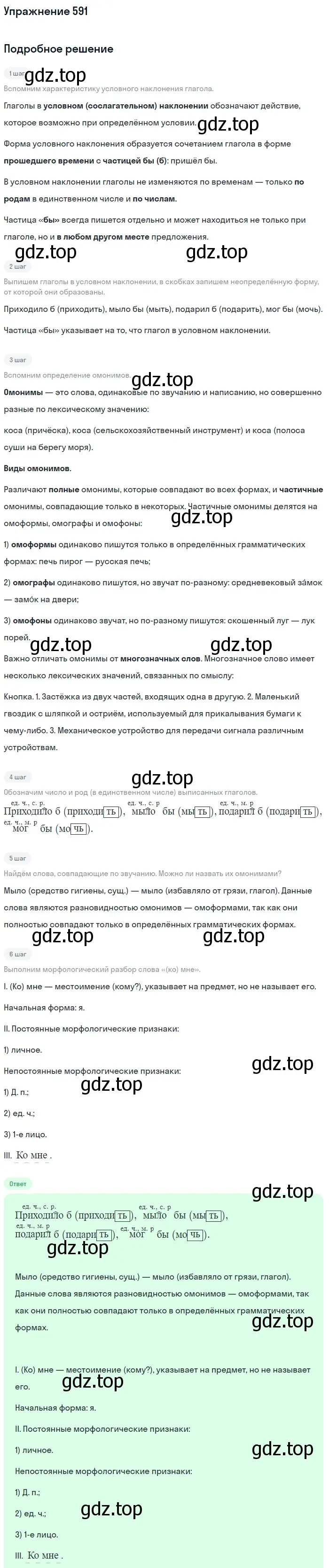 Решение номер 591 (страница 122) гдз по русскому языку 6 класс Баранов, Ладыженская, учебник 2 часть