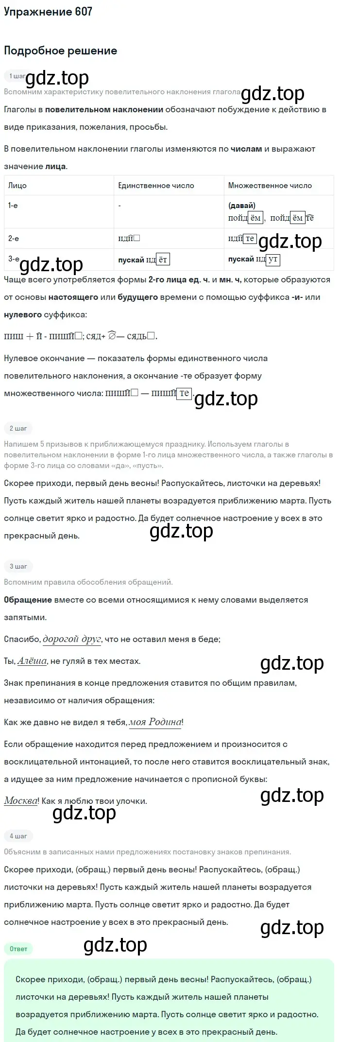 Решение номер 607 (страница 130) гдз по русскому языку 6 класс Баранов, Ладыженская, учебник 2 часть